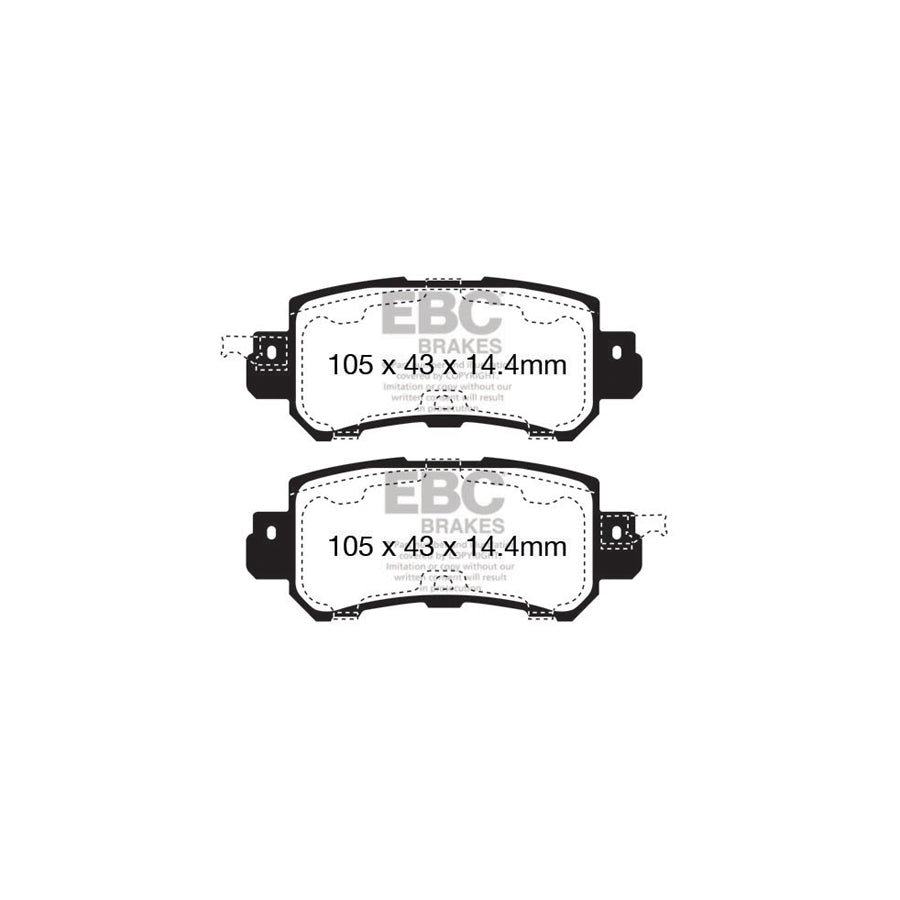 EBC PD03KR864 Mazda CX-5 Yellowstuff Rear Brake Pad & Plain Disc Kit 2 | ML Performance UK Car Parts