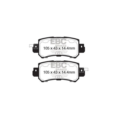 EBC PD03KR864 Mazda CX-5 Yellowstuff Rear Brake Pad & Plain Disc Kit 2 | ML Performance UK Car Parts