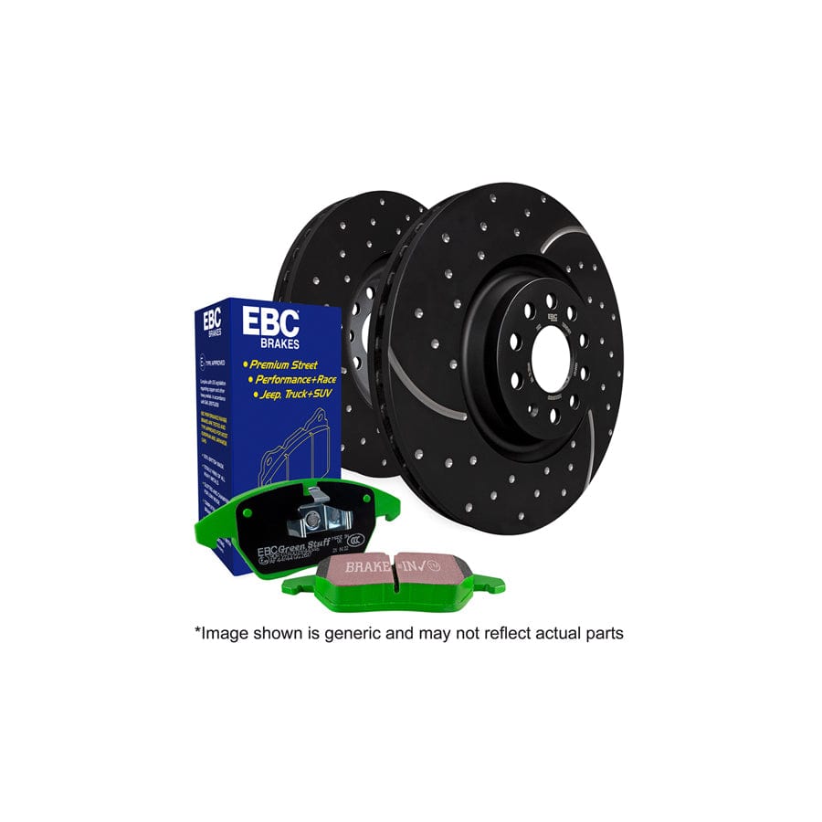 EBC PD11KR215 Audi Porsche VW Greenstuff Rear Brake Pad & GD Disc Kit - Brembo Caliper (Inc. Q7, Cayenne, Touareg) 1 | ML Performance UK Car Parts