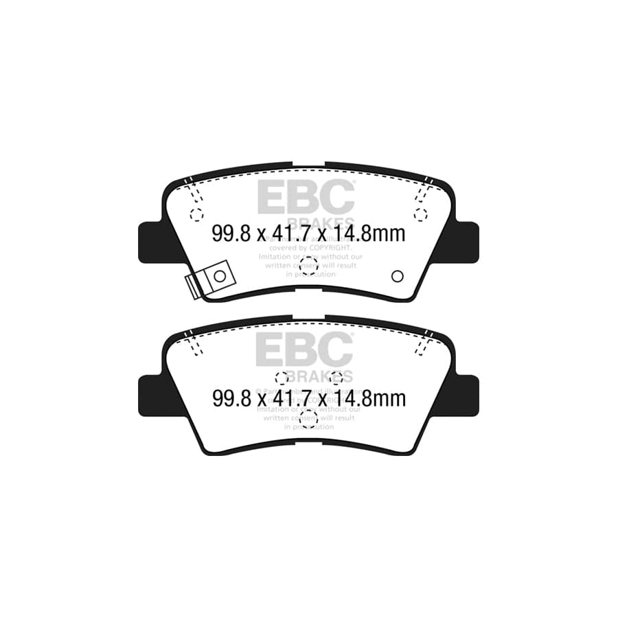 EBC PD01KR877 Kia Carens Greenstuff Rear Brake Pad & Plain Disc Kit 2 | ML Performance UK Car Parts