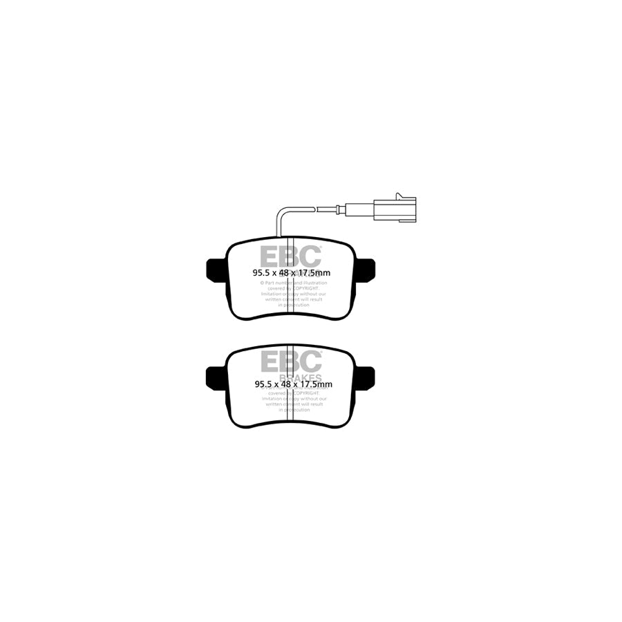 EBC PD03KR855 Alfa Romeo Giulietta (940) Yellowstuff Rear Brake Pad & Plain Disc Kit 2 | ML Performance UK Car Parts