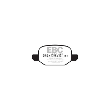 EBC PD01KR887 Fiat 500L Greenstuff Rear Brake Pad & Plain Disc Kit - TRW Caliper 2 | ML Performance UK Car Parts