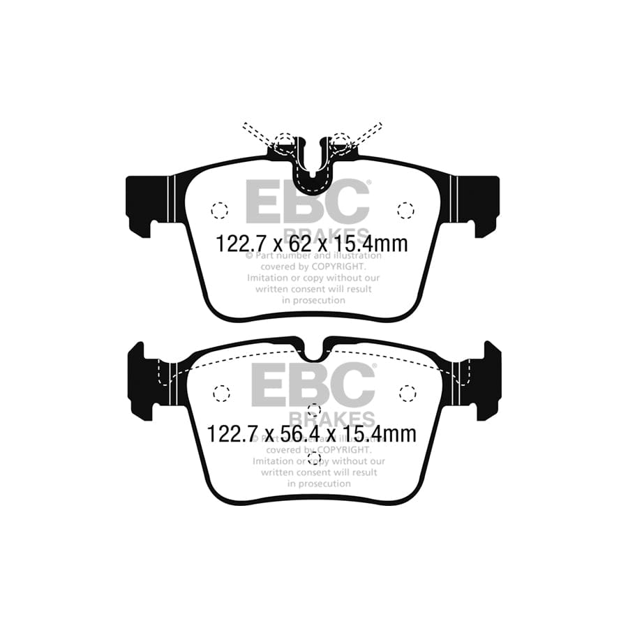 EBC PD01KR889 Mercedes-Benz W/S/C/A205 Greenstuff Rear Brake Pad & Plain Disc Kit - ATE Caliper 2 | ML Performance UK Car Parts