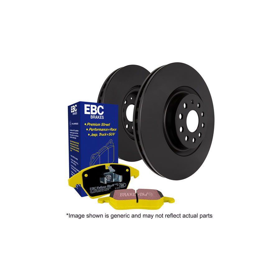 EBC PD03KR880 Ford Mondeo Mk5 Yellowstuff Rear Brake Pad & Plain Disc Kit - ATE Caliper 1 | ML Performance UK Car Parts