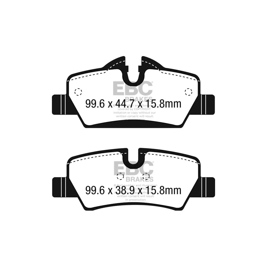 EBC PD01KR892 Mini F56 F57 Greenstuff Rear Brake Pad & Plain Disc Kit - TRW Caliper 2 | ML Performance UK Car Parts