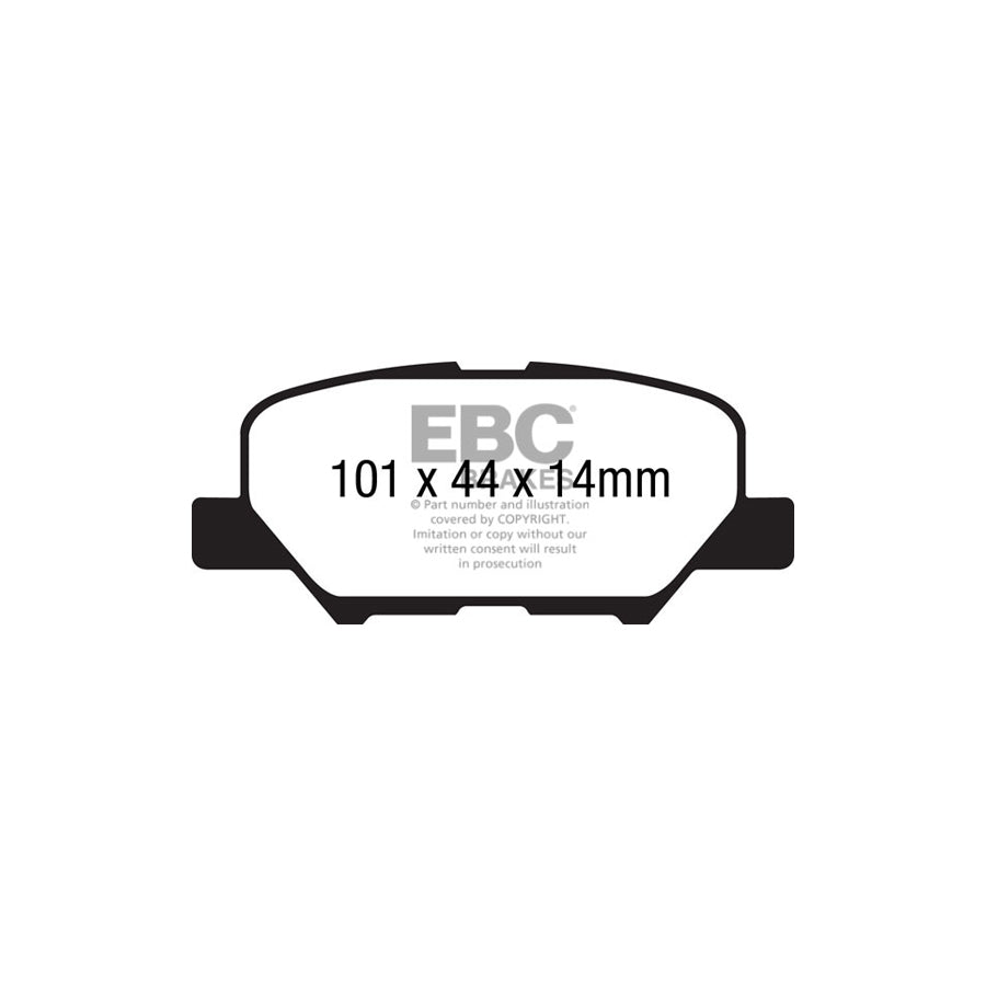 EBC PD03KR883 Citroen Mitsubishi Peugeot Yellowstuff Rear Brake Pad & Plain Disc Kit - Akebono Caliper 2 | ML Performance UK Car Parts