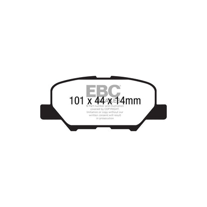EBC PD03KR883 Citroen Mitsubishi Peugeot Yellowstuff Rear Brake Pad & Plain Disc Kit - Akebono Caliper 2 | ML Performance UK Car Parts