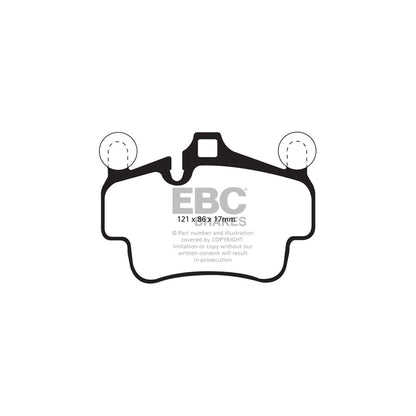 EBC PD02KR341 Porsche 911 (997) Redstuff Rear Brake Pad & Plain Disc Kit - Brembo Caliper 2 | ML Performance UK Car Parts