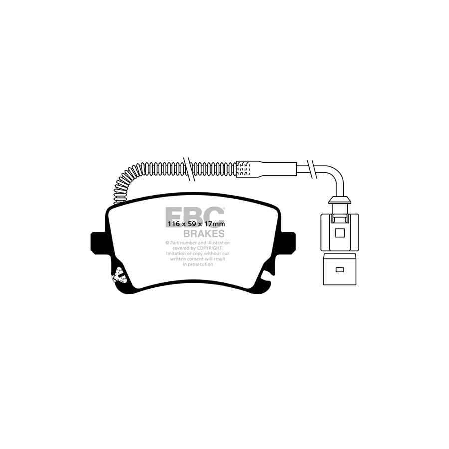 EBC PD01KR818 Audi A6 Greenstuff Rear Brake Pad & Plain Disc Kit - TRW Caliper 2 | ML Performance UK Car Parts