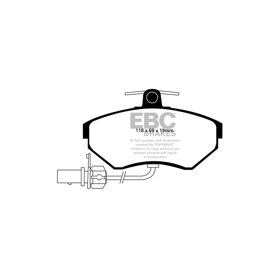 EBC PD07KF261 Audi A4 Redstuff Front Brake Pad & USR Disc Kit - Girling/TRW Caliper 2 | ML Performance UK Car Parts