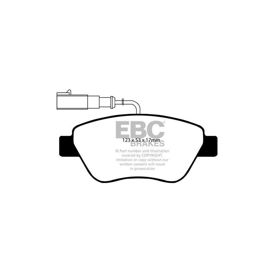 EBC PD06KF026 Alfa Romeo Citroen Fiat Peugeot Greenstuff Front Brake Pad & USR Disc Kit - TRW/Bosch Caliper 2 | ML Performance UK Car Parts