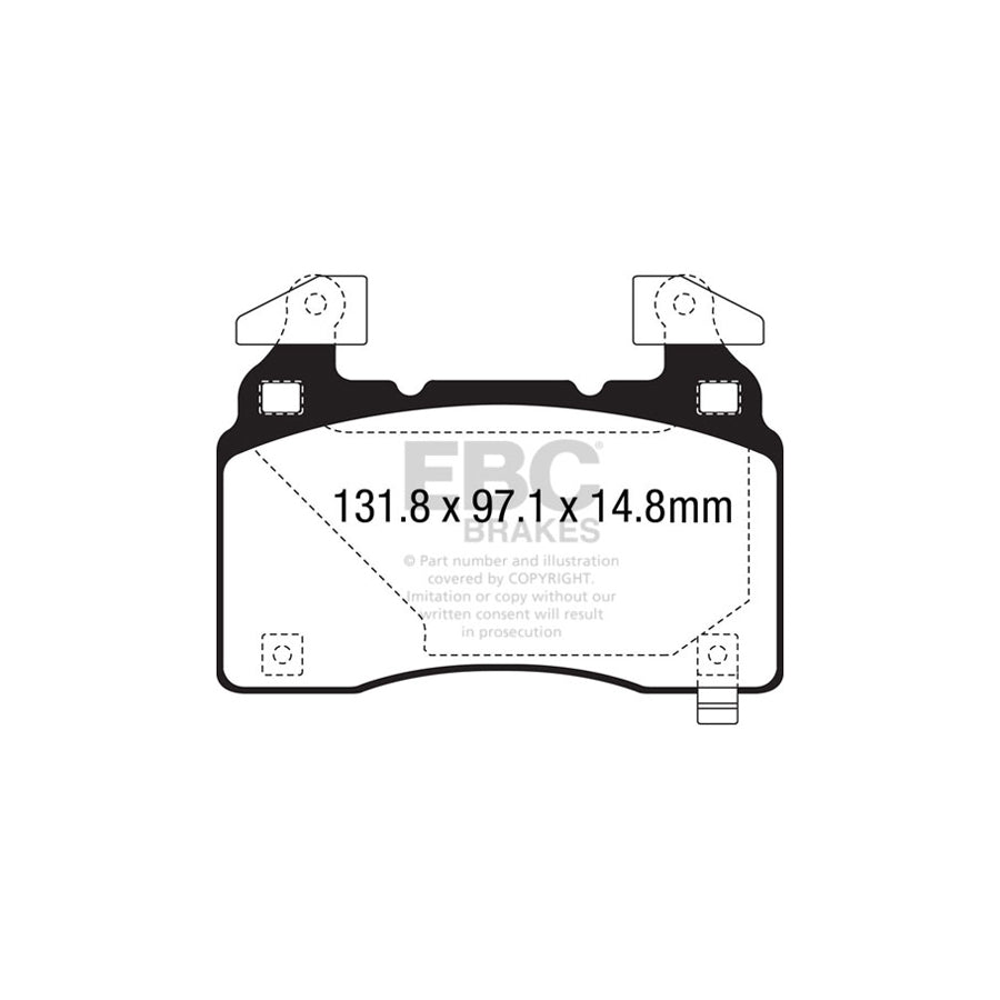 EBC DP43028R Cadillac Chevrolet Opel Tesla Yellowstuff Front Brake Pads - Brembo Caliper 2 | ML Performance UK Car Parts