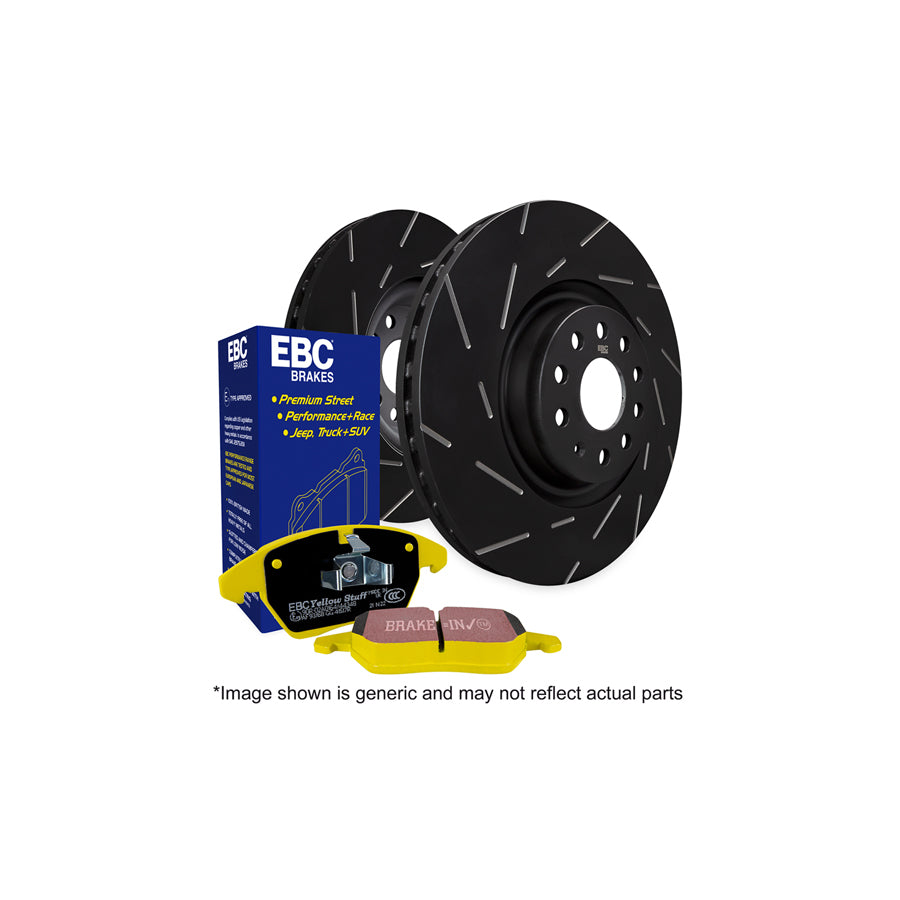 EBC PD08KF157 Chrysler Mercedes-Benz Yellowstuff Front Brake Pad & USR Disc Kit - ATE Caliper 1 | ML Performance UK Car Parts