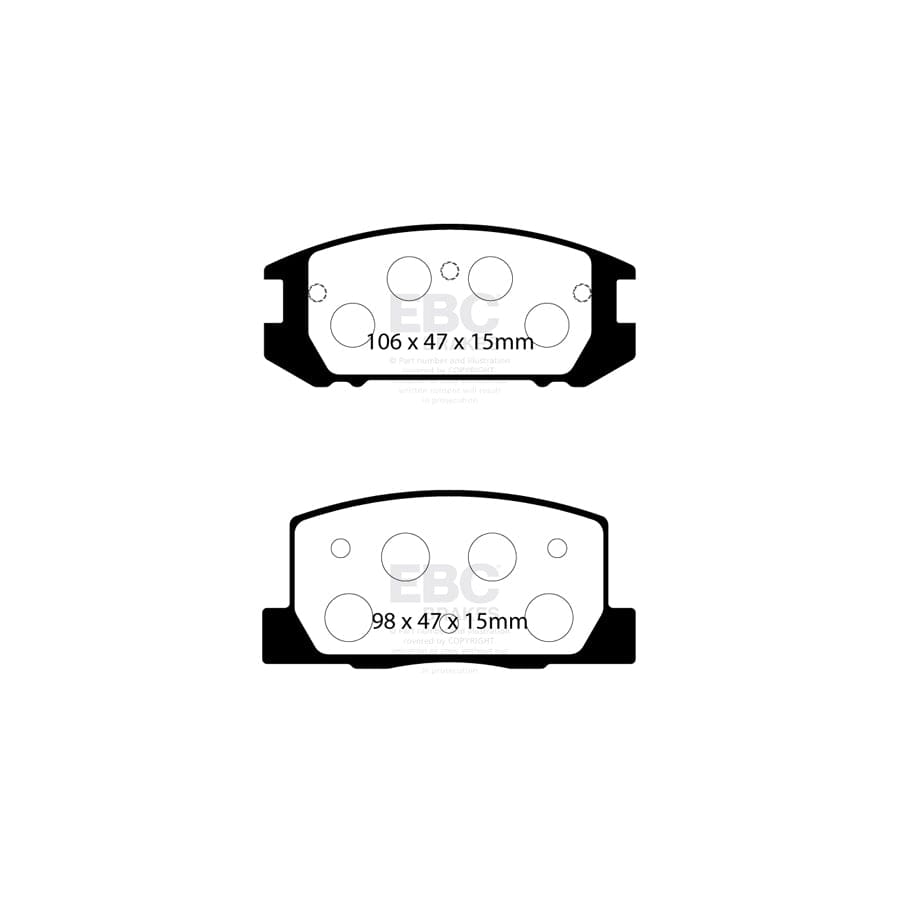 EBC PDKR876 Toyota MR2 Mk2 Ultimax Rear Brake Pad & Plain Disc Kit 2 | ML Performance UK Car Parts
