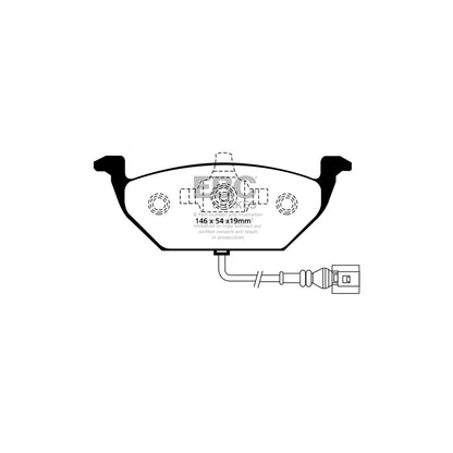 EBC PD06KF040 Audi Seat Skoda VW Greenstuff Front Brake Pad & USR Disc Kit - Girling/TRW Caliper 2 | ML Performance UK Car Parts