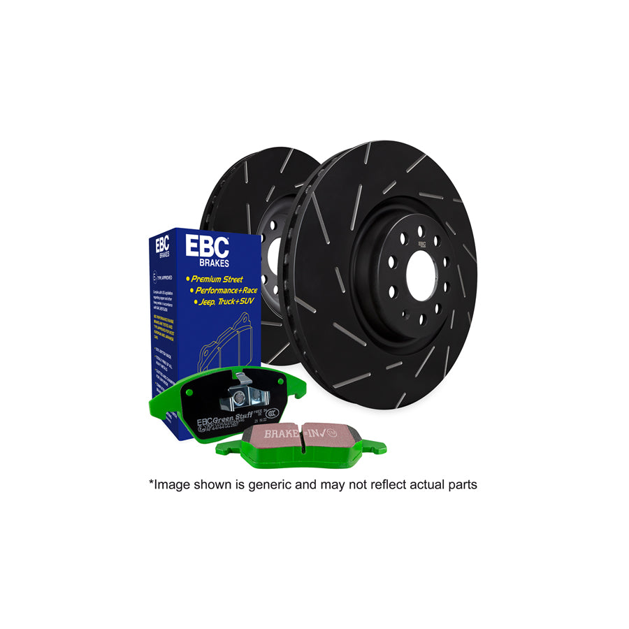 EBC PD06KF045 Audi Skoda VW Greenstuff Front Brake Pad & USR Disc Kit - Girling/TRW Caliper (Inc. A3, Octavia, Golf Mk4) 1 | ML Performance UK Car Parts