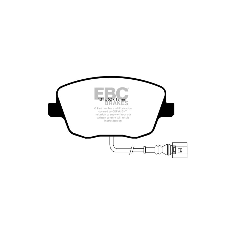 EBC PD08KF454 Seat Skoda VW Yellowstuff Front Brake Pad & USR Disc Kit - Girling/TRW Caliper 2 | ML Performance UK Car Parts