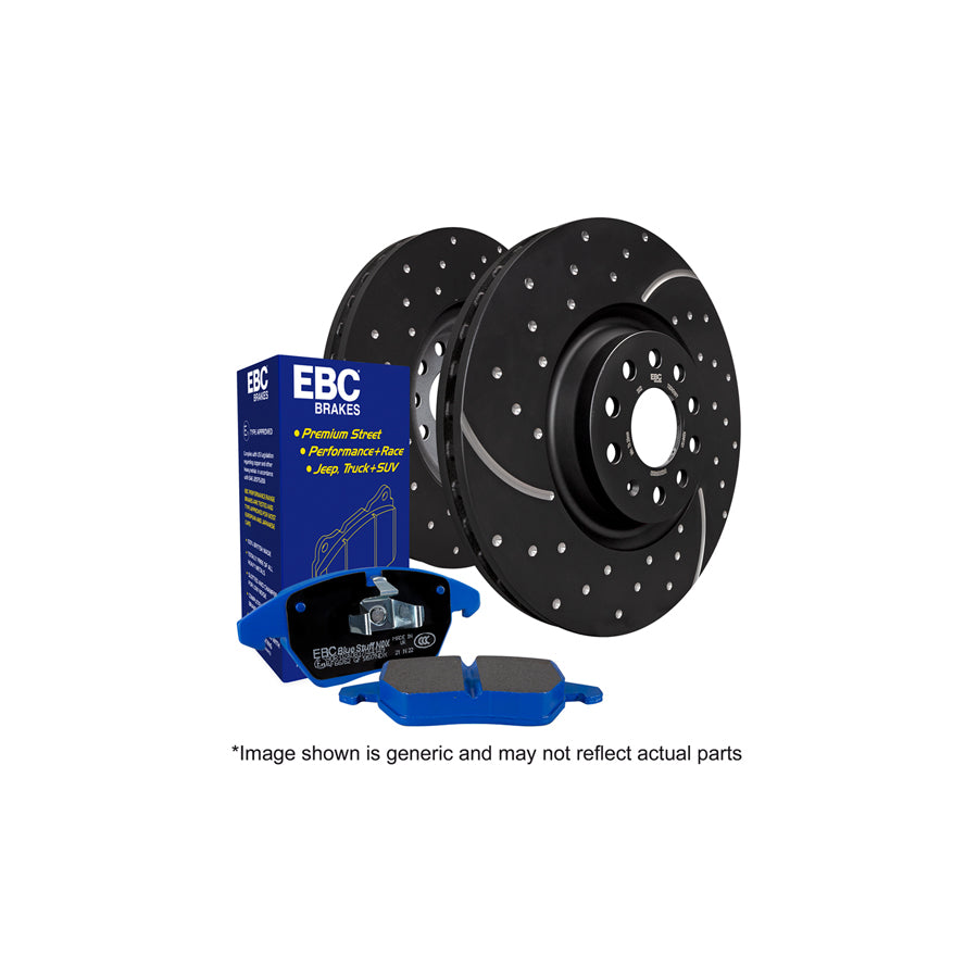 EBC PD14KF839 Aston Martin Daimler Jaguar Bluestuff Front Brake Pad & GD Disc Kit - ATE/Girling/TRW Caliper 1 | ML Performance UK Car Parts