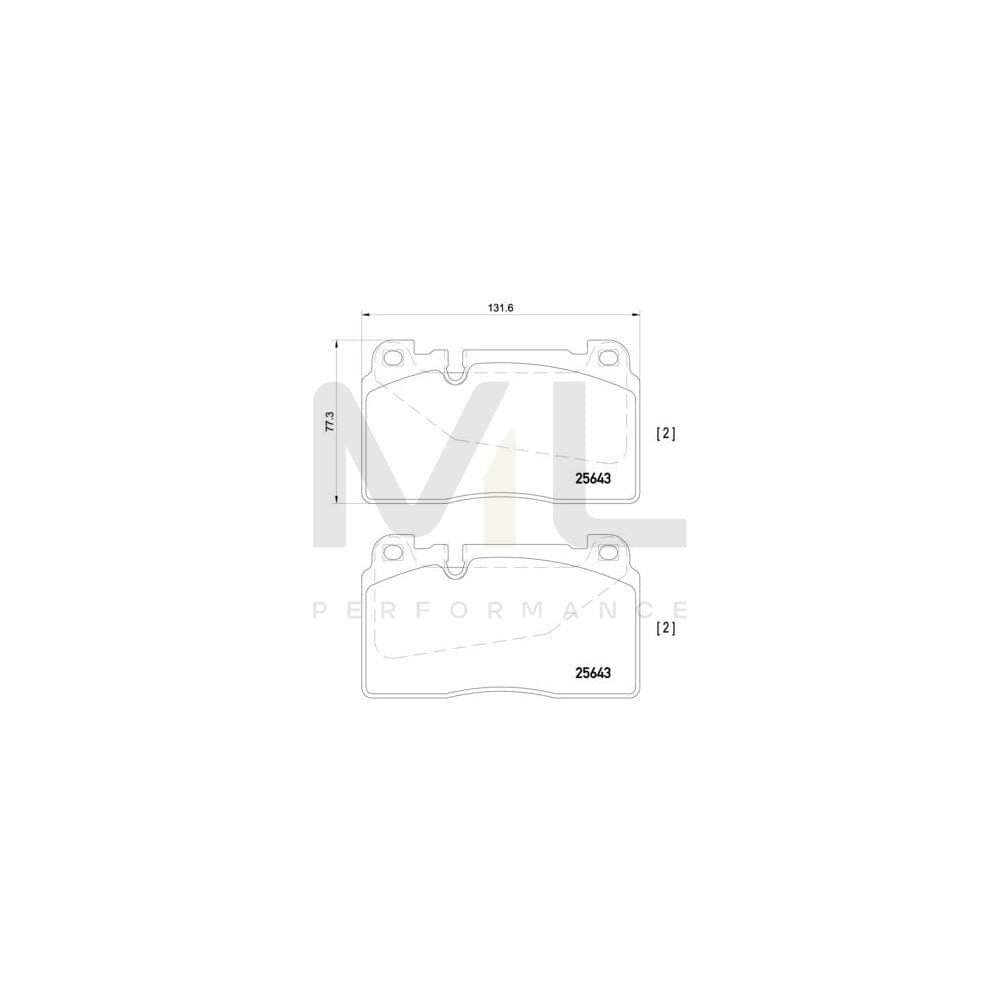 Brembo P 85 123 Brake Pad Set Prepared For Wear Indicator Supercar Parts UK Car Parts