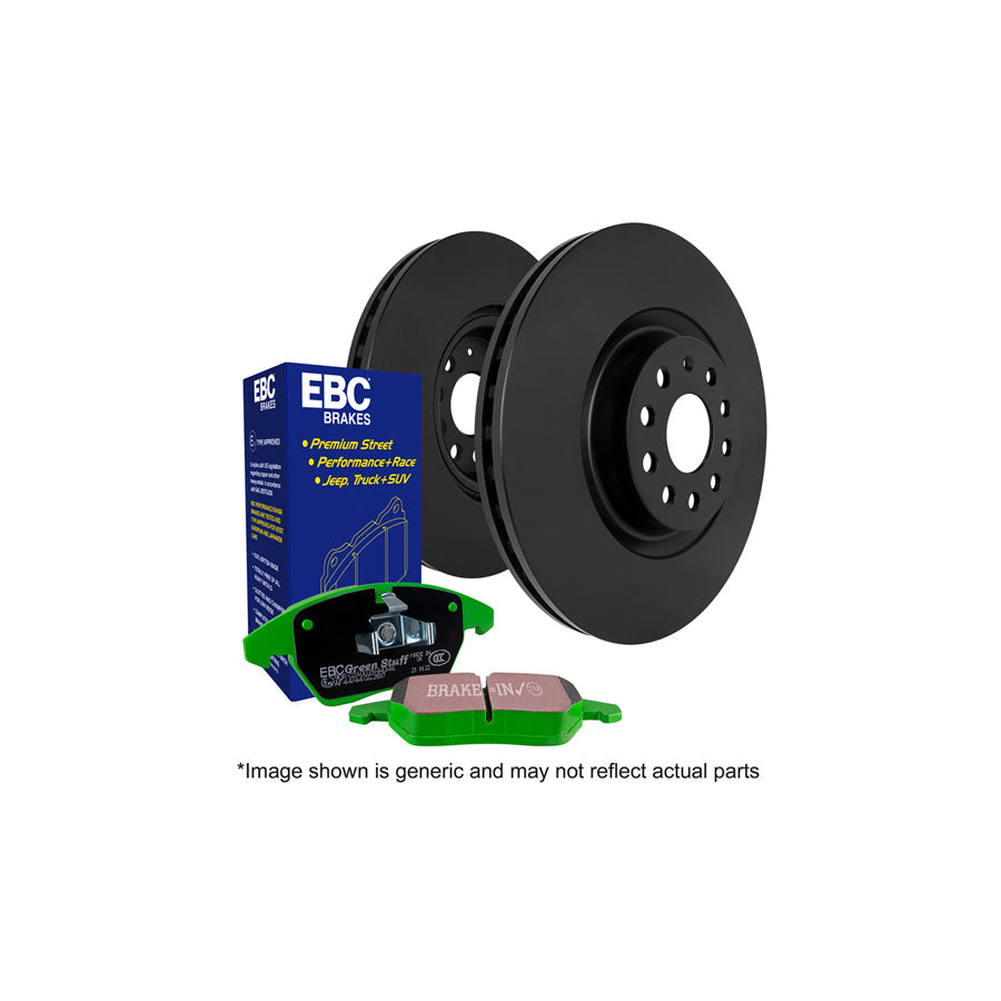 EBC PD01KR825 Nissan Skyline (V35) Greenstuff Rear Brake Pad & Plain Disc Kit - Akebono Caliper 1 | ML Performance UK Car Parts