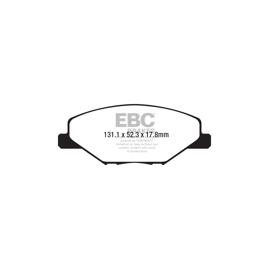EBC PD06KF730 Skoda Fabia (NJ) Greenstuff Front Brake Pad & USR Disc Kit - Girling/TRW Caliper 2 | ML Performance UK Car Parts
