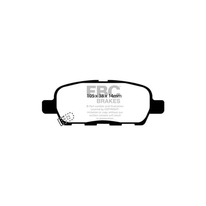 EBC PD01KR825 Nissan Skyline (V35) Greenstuff Rear Brake Pad & Plain Disc Kit - Akebono Caliper 2 | ML Performance UK Car Parts