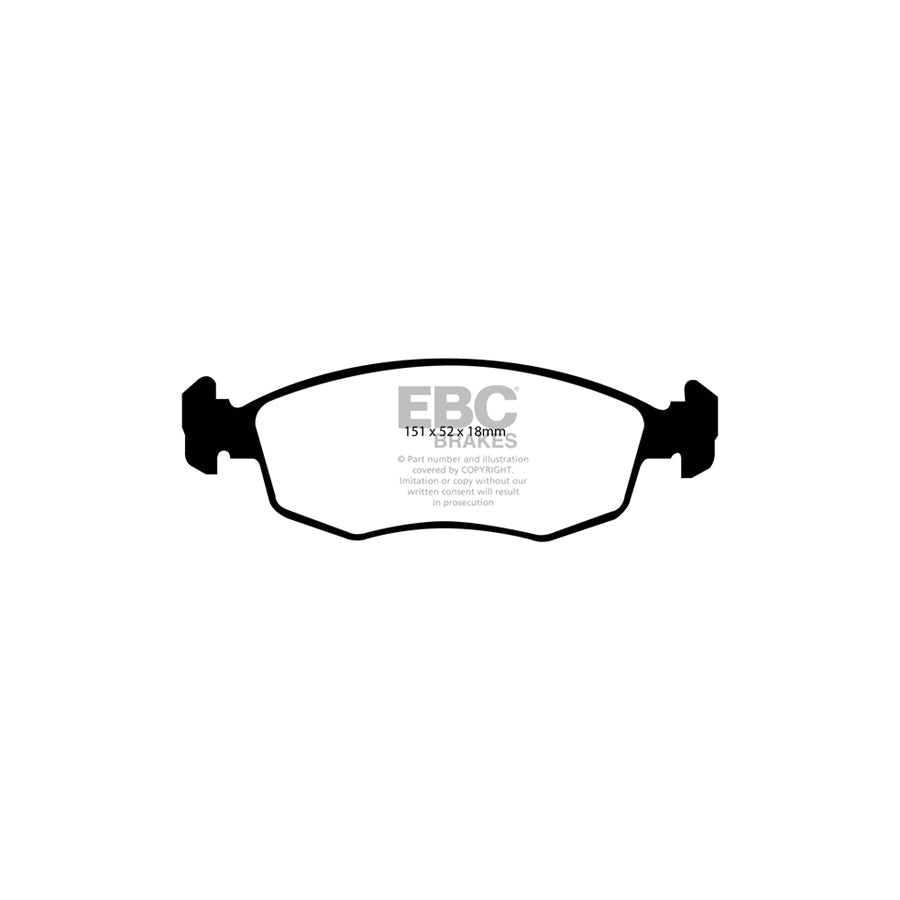 EBC PD06KF233 Fiat Punto Greenstuff Front Brake Pad & USR Disc Kit - TRW Caliper 2 | ML Performance UK Car Parts