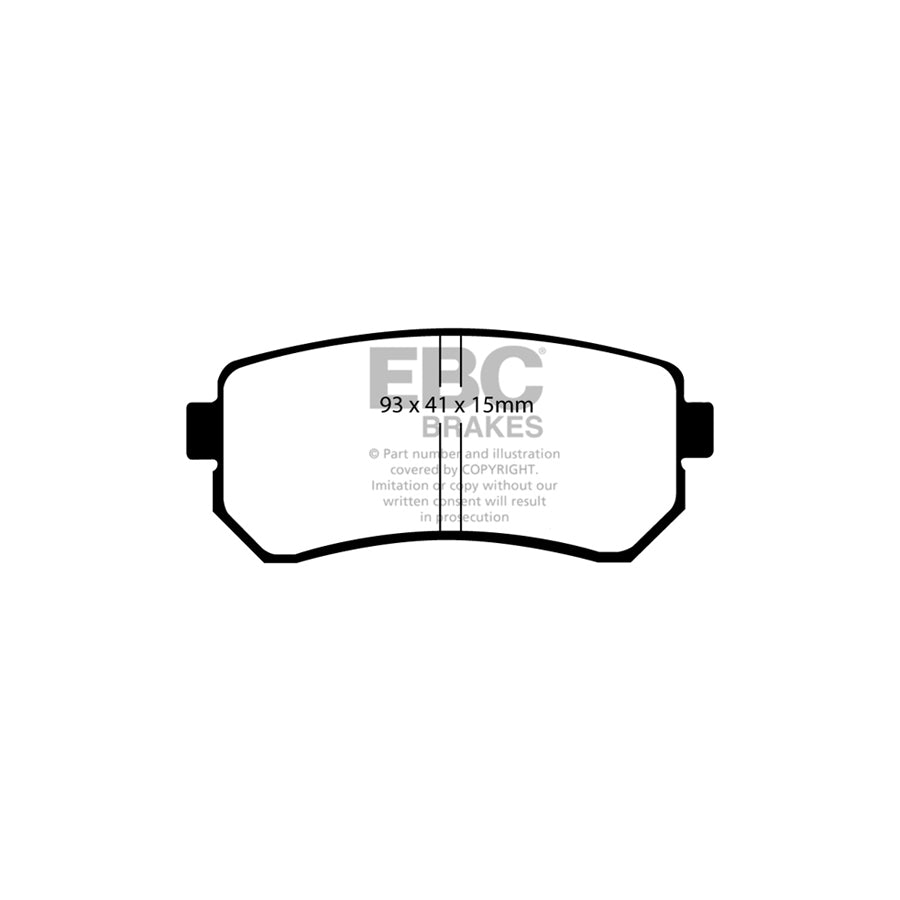 EBC PD03KR808 Hyundai Kia Yellowstuff Rear Brake Pad & Plain Disc Kit 2 | ML Performance UK Car Parts