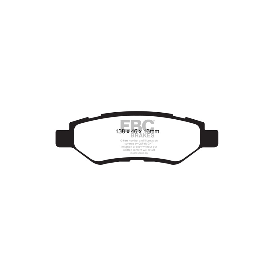 EBC PD03KR820 Cadillac Saab Yellowstuff Rear Brake Pad & Plain Disc Kit (Inc. SRX & 9-4X) 2 | ML Performance UK Car Parts