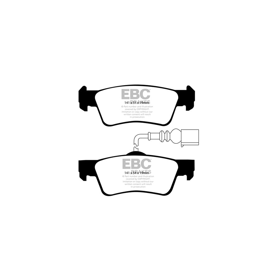 EBC PD03KR830 VW Yellowstuff Rear Brake Pad & Plain Disc Kit - ATE Caliper (Inc. Caravelle, Touareg, Transporter) 2 | ML Performance UK Car Parts