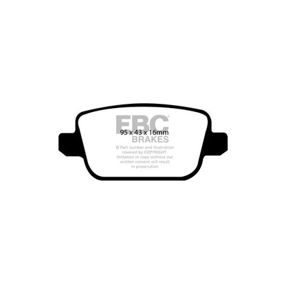 EBC PD03KR834 Volvo Yellowstuff Rear Brake Pad & Plain Disc Kit - TRW Caliper (Inc. S80 Mk2, V70 Mk3, XC70 Mk2) 2 | ML Performance UK Car Parts