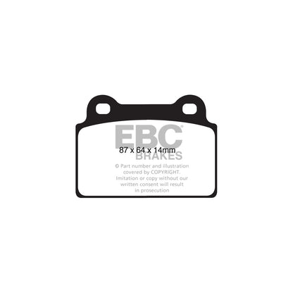 EBC PD03KR839 Mitsubishi Lancer Evo 10 Yellowstuff Rear Brake Pad & Plain Disc Kit - Brembo Caliper 2 | ML Performance UK Car Parts