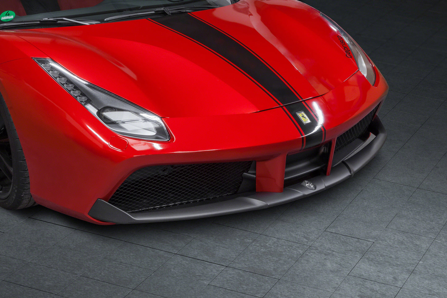 Capristo 03FE08710007LG Ferrari 488 Carbon Front Spoiler 