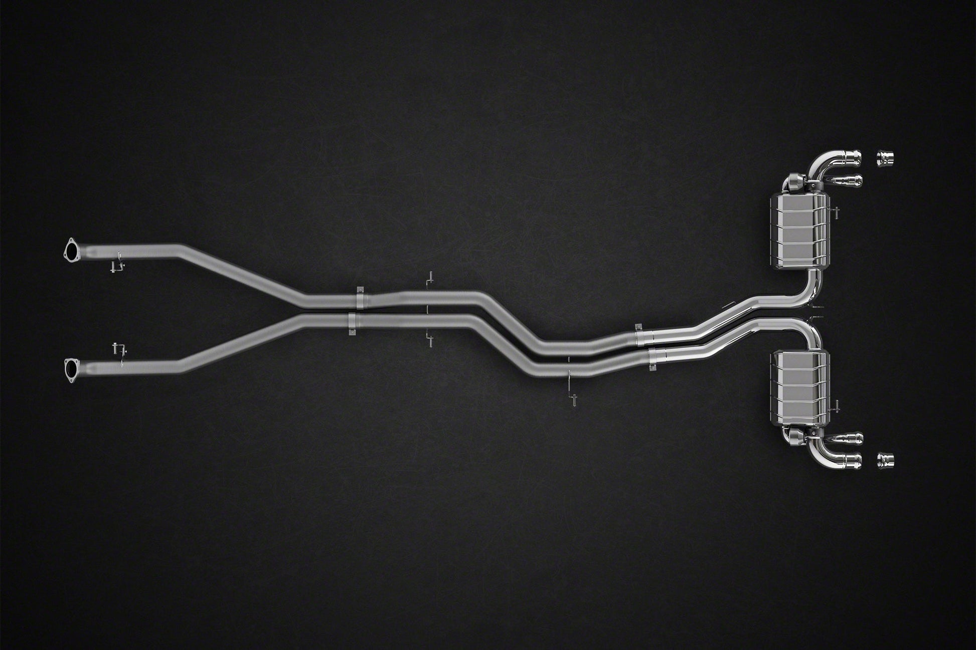 Capristo 02BE09803001 Bentley Bentayga (W12) Valved Exhaust with Cat and Middle Silencer Spare Pipes (CES3) 