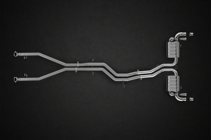 Capristo 02BE09803001 Bentley Bentayga (W12) Valved Exhaust with Cat and Middle Silencer Spare Pipes (CES3) 
