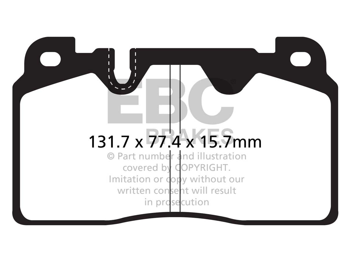 EBC Audi Prosche C7 B8 Greenstuff 2000 Series Sport Front Brake Pads - Brembo Caliper (C7 A6, C7 A7, B8 Q5 & 95B Macan) - ML Performance UK