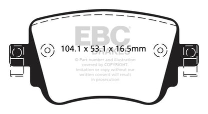 EBC Audi 8X Yellowstuff 4000 Series Rear Sport Brake Pads & Premium OE Replacement Plain Discs Kit - TRW Caliper (A1 & S1) | ML Performance UK