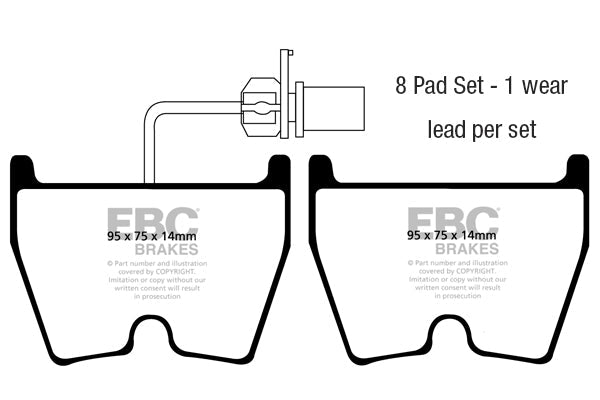 EBC Audi Lamborghini Volkswagen Bluestuff NDX Trackday Front Brake Pads - Brembo Caliper (Inc. R8, RS4, RS6 & Gallardo)