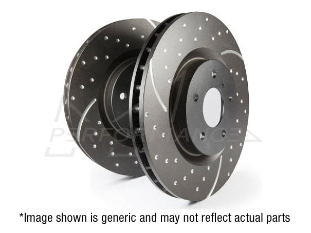 EBC Audi Porsche Volkswagen Slotted And Dimpled Sport Front Discs - Brembo Caliper (Inc. 4L Q7, E1 Cayenne, E1 Cayenne S & Touareg) | ML Performance UK