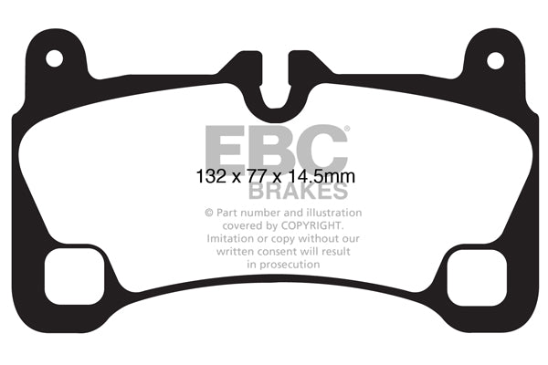 EBC Audi Porsche Volkswagen W164 W251 Yellowstuff 4000 Series Rear Sport Brake Pads & Slotted And Dimpled Sport Discs Kit - Brembo Caliper (4L Q7, E1 Cayenne GTS, E2 Cayenne Turbo S & Touareg) | ML Performance UK