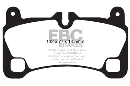 EBC Audi Porsche Volkswagen W164 W251 Yellowstuff 4000 Series Rear Sport Brake Pads & Slotted And Dimpled Sport Discs Kit - Brembo Caliper (4L Q7, E1 Cayenne GTS, E2 Cayenne Turbo S & Touareg) | ML Performance UK