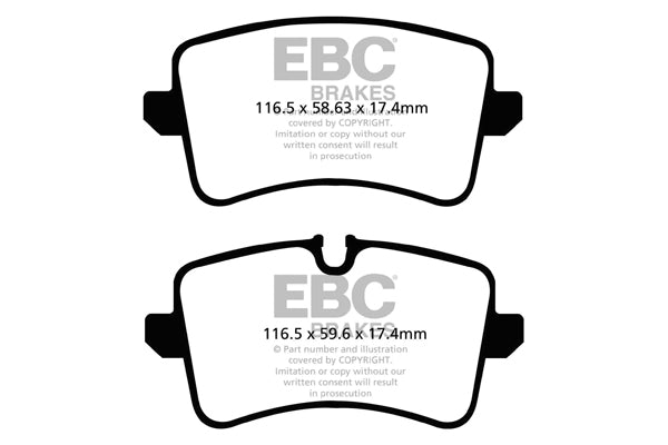 EBC Audi Porsche Yellowstuff 4000 Series Rear Sport Brake Pads & Premium OE Replacement Plain Discs Kit - TRW Caliper (C7 A6, C7 A7 ,D4 A8 & 95B Macan ) | ML Performance UK