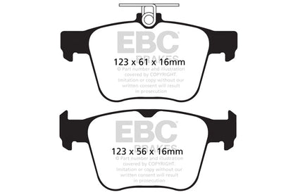 EBC Audi Seat Skoda Volkswagen Yellowstuff 4000 Series Rear Sport Brake Pads & Premium OE Replacement Plain Discs Kit - ATE Caliper (Inc. 8S TT, 7N Alhambra, 3V Superb & MK2 Tiguan) | ML Performance UK