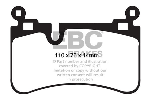 EBC Mercedes-Benz R230 Yellowstuff 4000 Series Rear Sport Brake Pads & Premium OE Replacement Drilled Discs Kit - Brembo Caliper (SL65 AMG, SL63 AMG, SLS55 AMG & SL600) | ML Performance UK