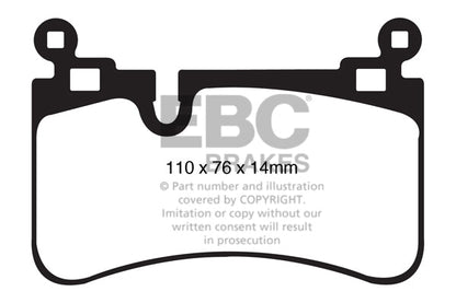 EBC Mercedes-Benz R230 Yellowstuff 4000 Series Rear Sport Brake Pads & Premium OE Replacement Drilled Discs Kit - Brembo Caliper (SL65 AMG, SL63 AMG, SLS55 AMG & SL600) | ML Performance UK