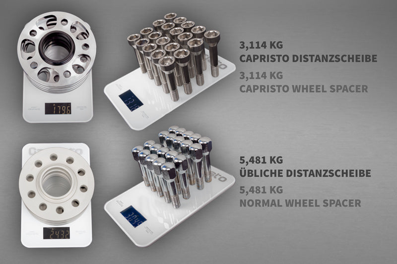 Capristo 01FE08703017 Ferrari 488/F8/SF90 Wheel Spacers 11mm Front / 17mm Rear (Circle Shape) with Titanium Wheel Bolts 