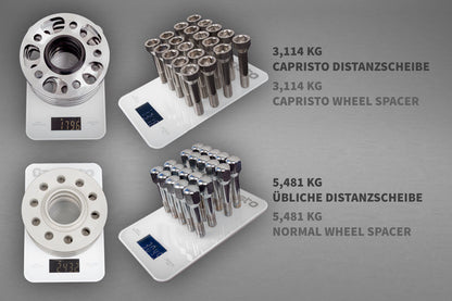 Capristo 01FE08703017 Ferrari 488/F8/SF90 Wheel Spacers 11mm Front / 17mm Rear (Circle Shape) with Titanium Wheel Bolts 