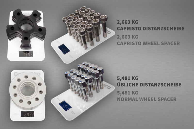 Capristo 01FE08303005 Ferrari Portofino Wheel Spacers 11mm Front / 17mm Rear (Star Shape) with Titanium Wheel Bolts 
