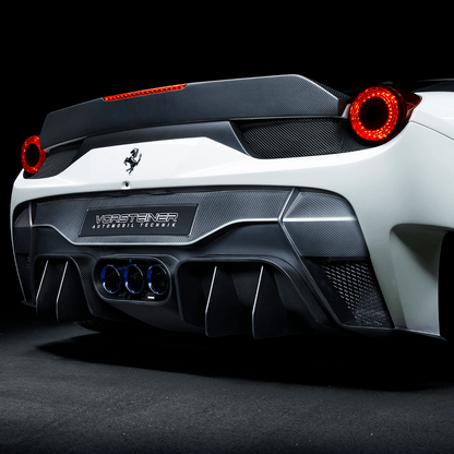 Vorsteiner FRV1140 Ferrari 458 Italia VX Aero Rear Bumper w/ Rear Diffuser (incl. Exhaust Tips) Supercar Parts UK