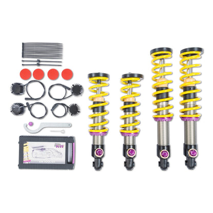 KW Porsche 992 Variant 4 Aluminium Coilover kit - Inc. Deactivation For Electronic Damper (911 Turbo & 911 Turbo S) | Supercar Parts UK 